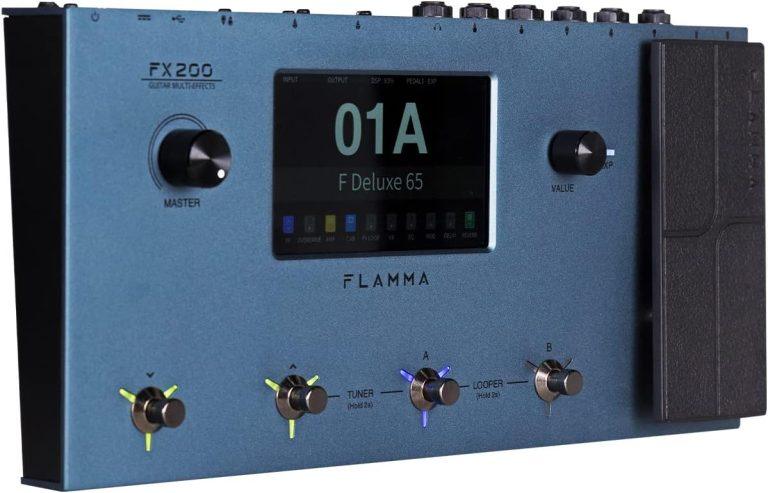 FLAMMA FX200 Multi Effects Guitar Pedal with 5” LCD Touch Screen Programmable MIDI Port Extensive I/O Support Modules Order Changing USB Audio Recording 58 Preamp Models 30 Cabinet Simulations
