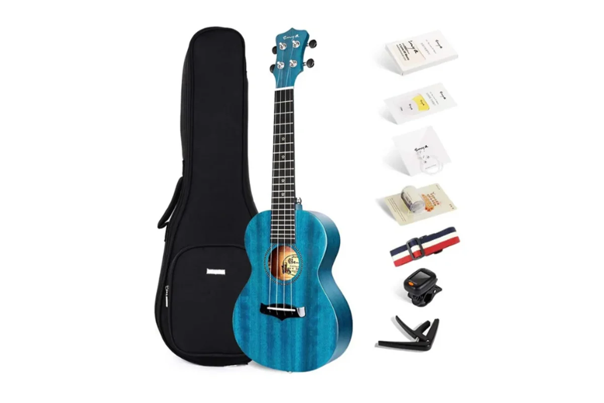 Enya EUC25D Blue Solid Mahogany Concert Ukulele -23 Inch
