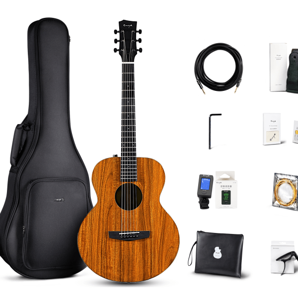 Enya EMX1E 36inch HPL Koa  Guitar with Padded Bag and Accessories
